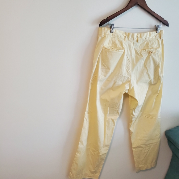 J. CREW 100% cotton banana yellow trouser pants lightweight size 34x36 - Picture 7 of 8